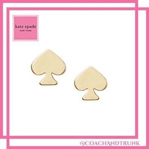 NWT KATE SPADE  Signature Spade Gold Stud Earrings PINK DUST BAG INCLUDED